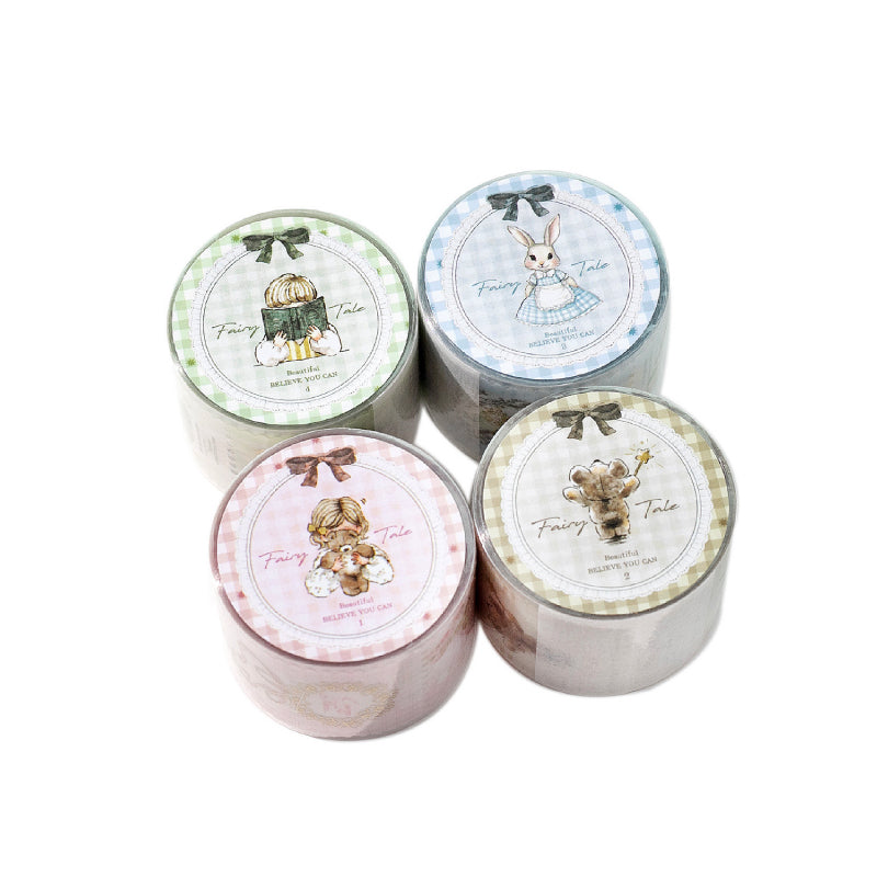 Fairy Tale Town Series Die Cutting Gold Stamping Sulfuric Acid Paper Tape featuring fairy, tale, and old designs for journaling, scrapbooking and collage