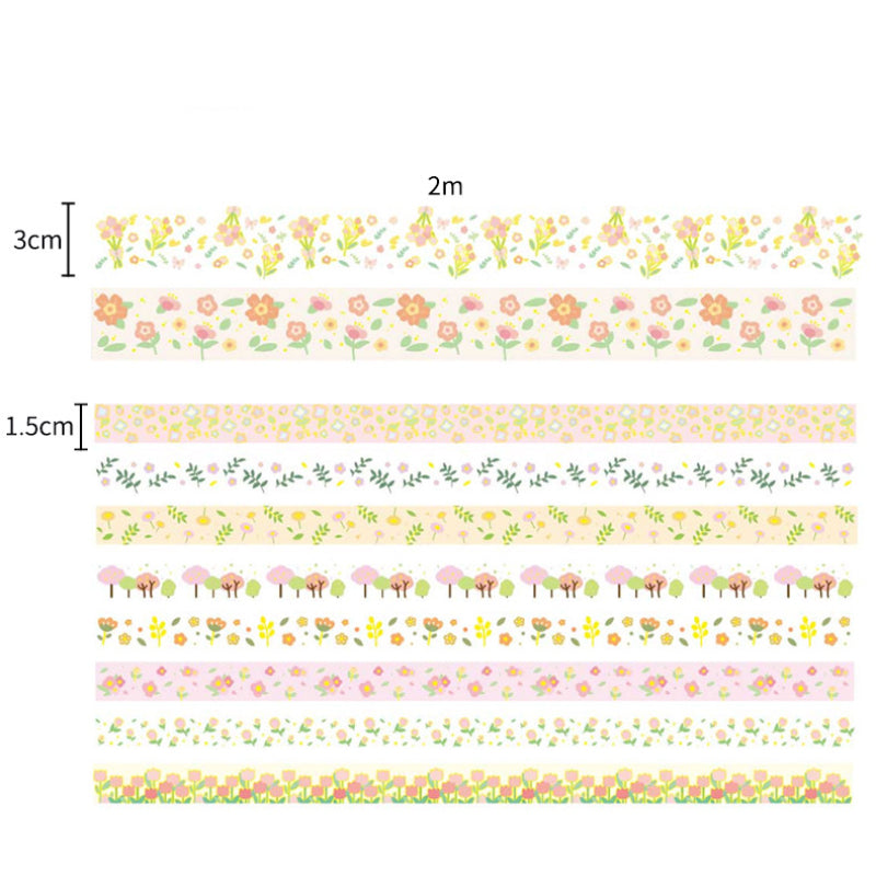 Spring Day Letter Washi Tape Set featuring spring, and letter designs for journaling, scrapbooking and collage