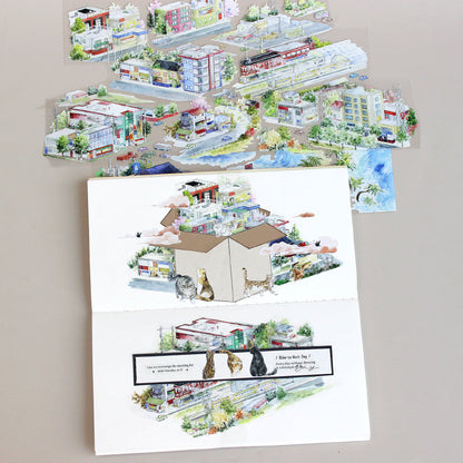 6cm*100cm Urban Scenery PET Tape for journaling, scrapbooking and collage