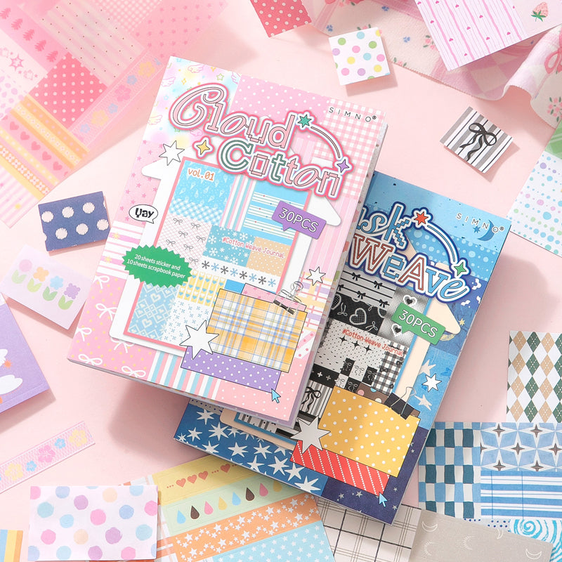 Cotton Notebook Series Sticker Book featuring book designs for journaling, scrapbooking and collage