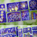 7.5cm*100cm Night of Fireworks Shell Light PET Tape