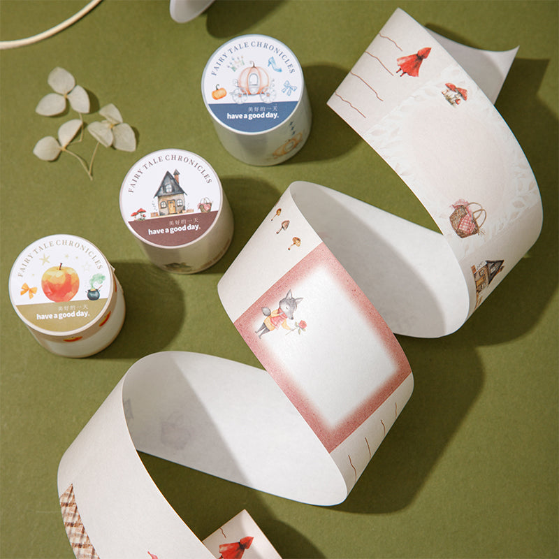 Fairy Tale Chronicle Series Die Cutting Washi Tape featuring fairy, and tale designs for journaling, scrapbooking and collage