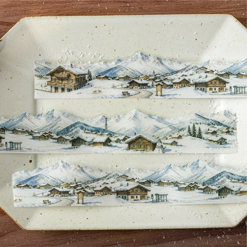 Snow Country Memoirs Series PET Tape featuring snow designs for journaling, scrapbooking and collage
