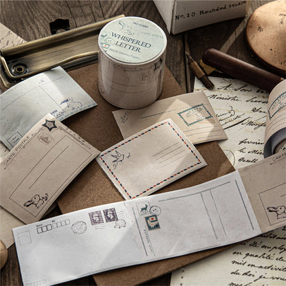 Memo Blank Signature Series White Kraft Paper Tape featuring white designs for journaling, scrapbooking and collage