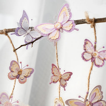 Fabric Butterfly Chronicles Series Sticker featuring butterfly designs for journaling, scrapbooking and collage