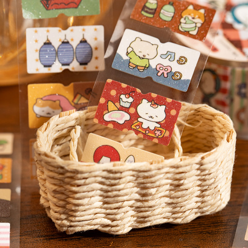 Mega Cute Series Die Cutting Flash Coated Paper Tape for journaling, scrapbooking and collage