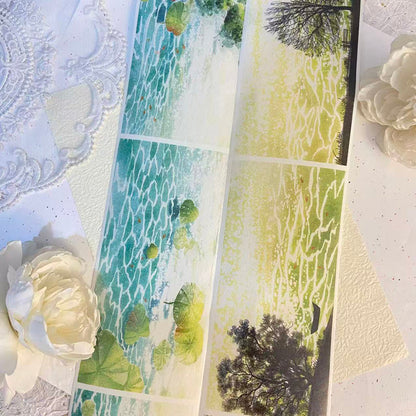10cm*300cm Spring water Washi Tape featuring spring designs for journaling, scrapbooking and collage