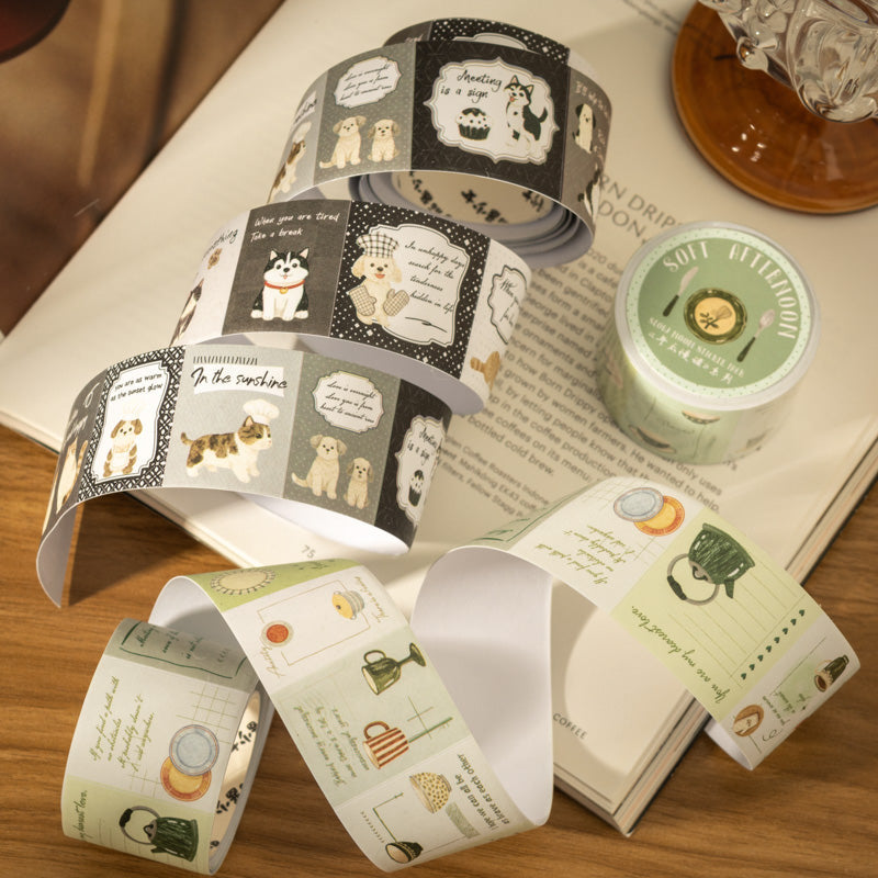 Soft Afternoon Series Die Cutting Writing Paper Tape for journaling, scrapbooking and collage