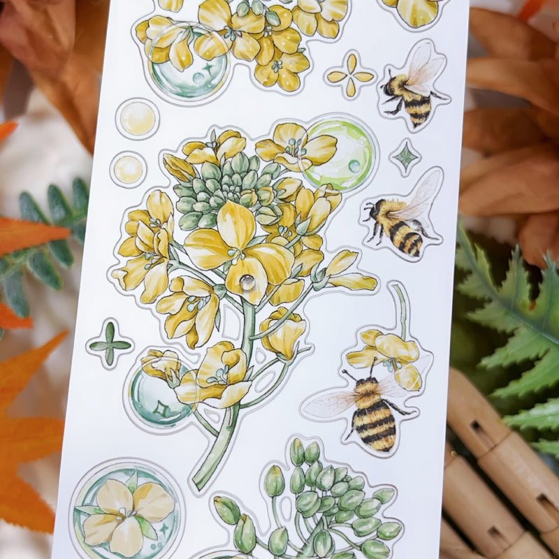 5cm*100cm Flower Insect Die Cutting Washi/Synthetic Paper/Shell Light PET Tape featuring flower, and light designs for journaling, scrapbooking and collage