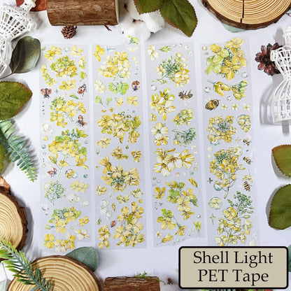 Whole Roll 5cm*5m Flower Insect Die Cutting Washi/Synthetic Paper/Shell Light PET Tape