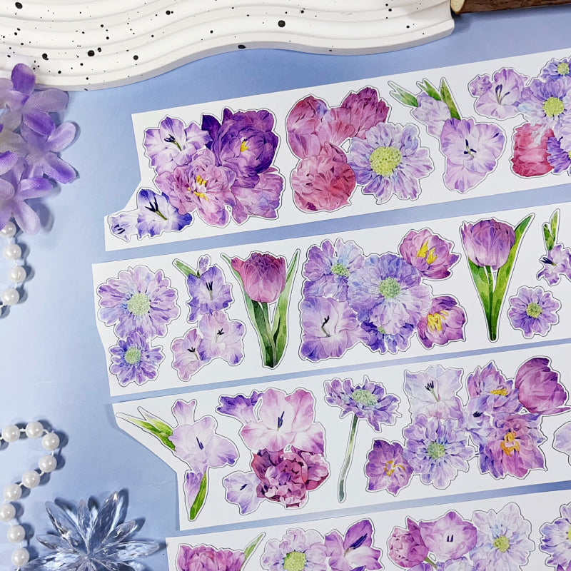 6cm*100cm Purple Garden Die Cutting Synthetic Paper Tape