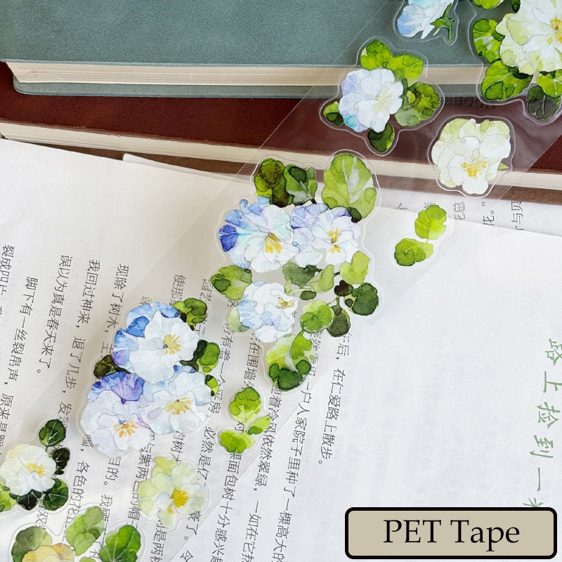 Whole Roll 5cm*5m Small Lobelia Die Cutting Washi/PET Tape