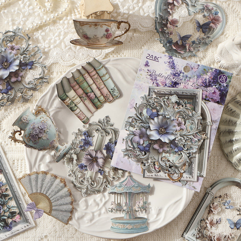 Carved Shadows Flowers Sticker