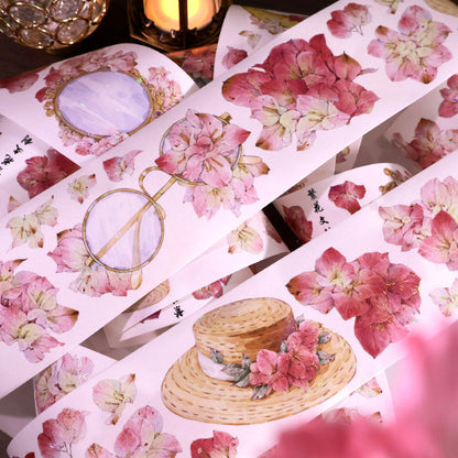 Whole Roll 6cm*5m Flower Mirror Die Cutting Shell Light Washi/PET Tape