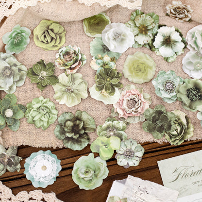 Flower Cutting Old Treasures Series Sticker featuring old, and flower designs for journaling, scrapbooking and collage