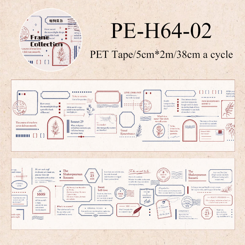 Ink Stains Letter Series PET Tape