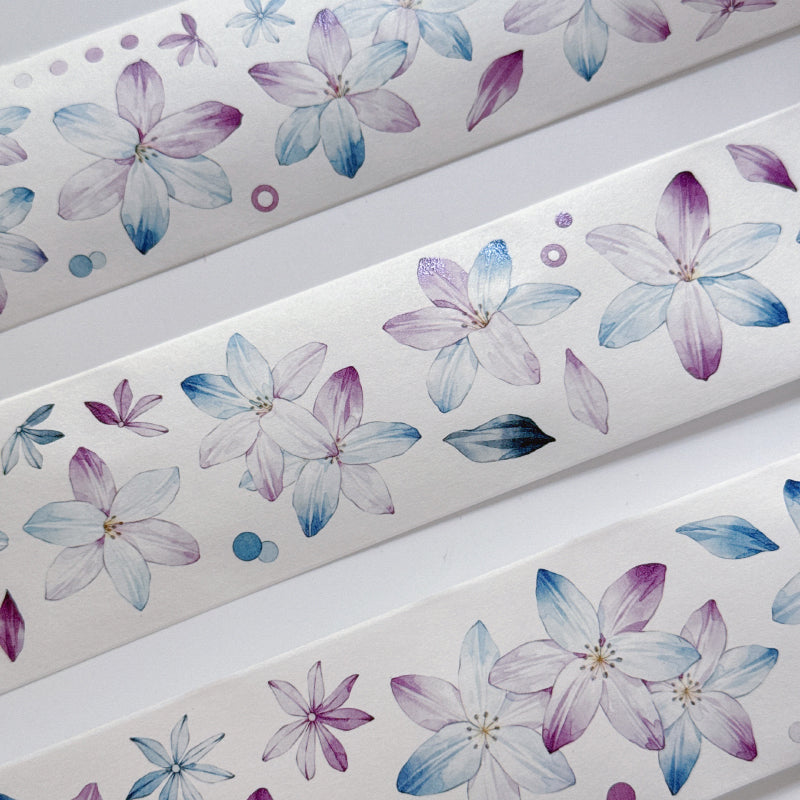 5cm*125cm Rainbow Orchid Washi/PET Tape featuring rain, and rainbow designs for journaling, scrapbooking and collage