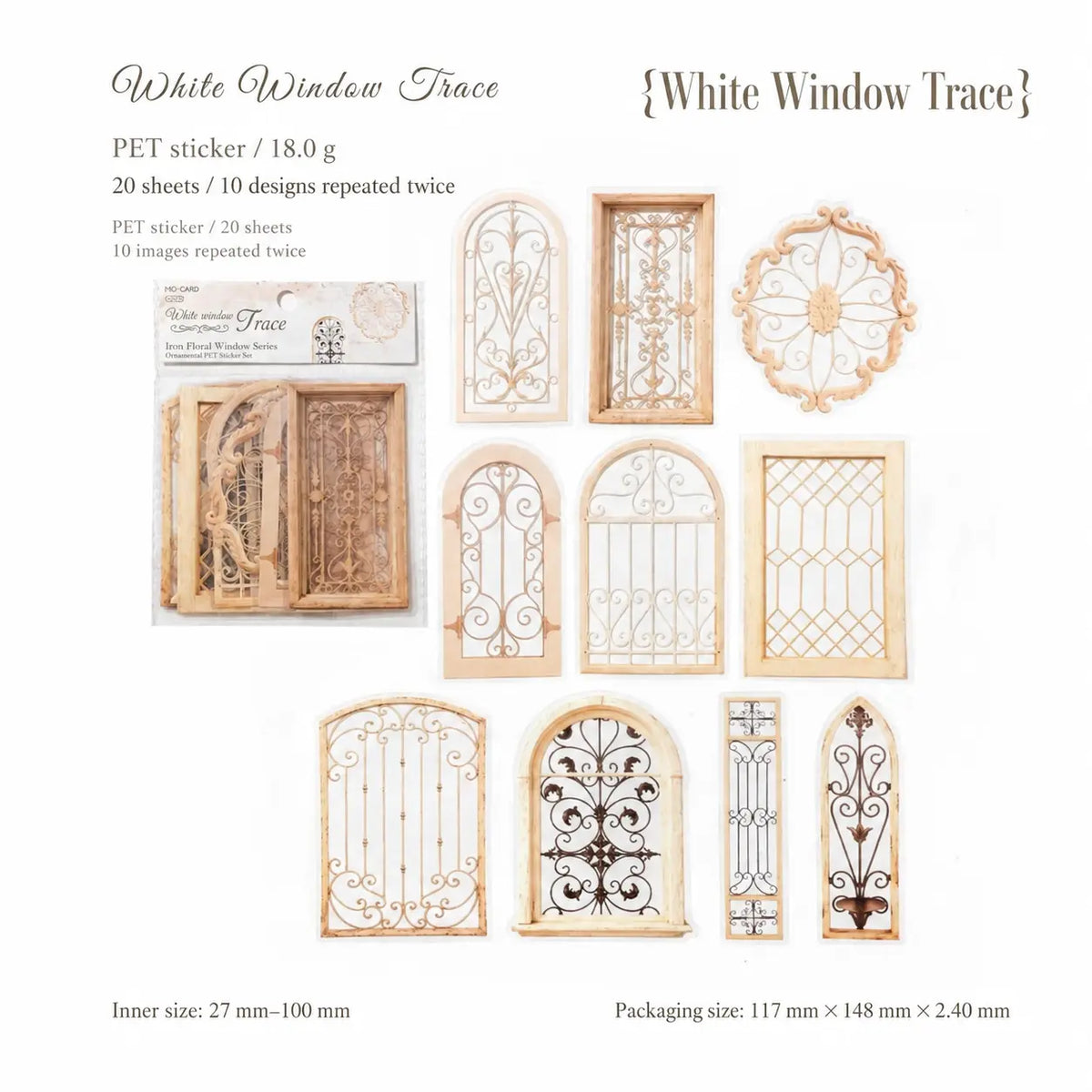 Iron Flower Window Series Botanical Sticker Pack