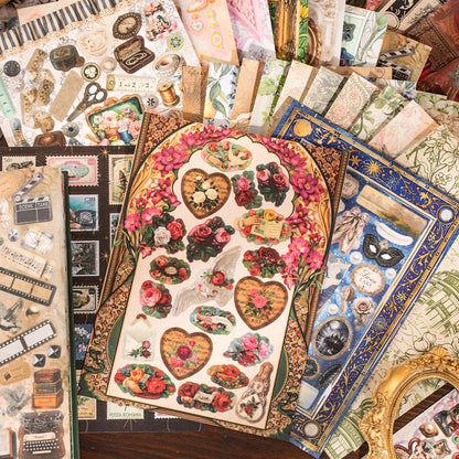 Old Things Collection Series Sticker Book featuring old, and book designs for journaling, scrapbooking and collage