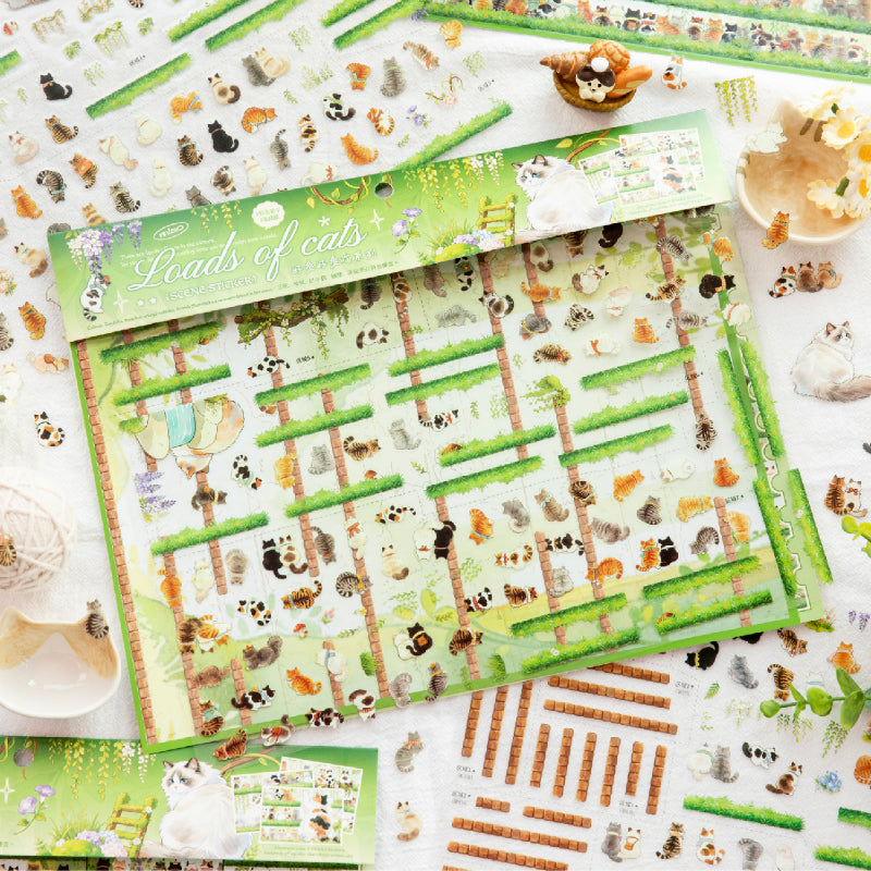 Cat Fantasy Adventure Series 3D Sticker featuring fantasy, and cat designs for journaling, scrapbooking and collage