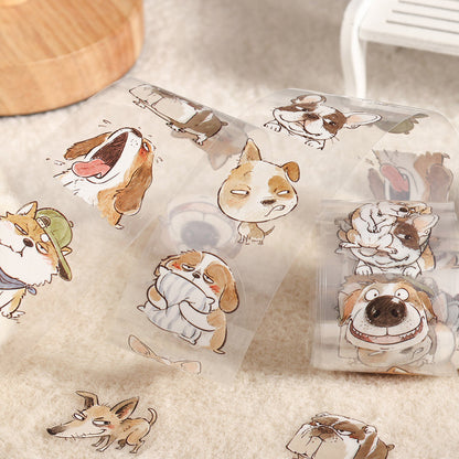 Ugly Face Cats Dogs Series Die Cutting PET Tape