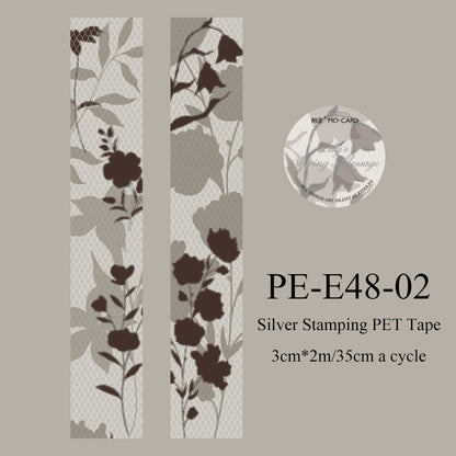 Remain Silent Series Silver Stamping PET Tape