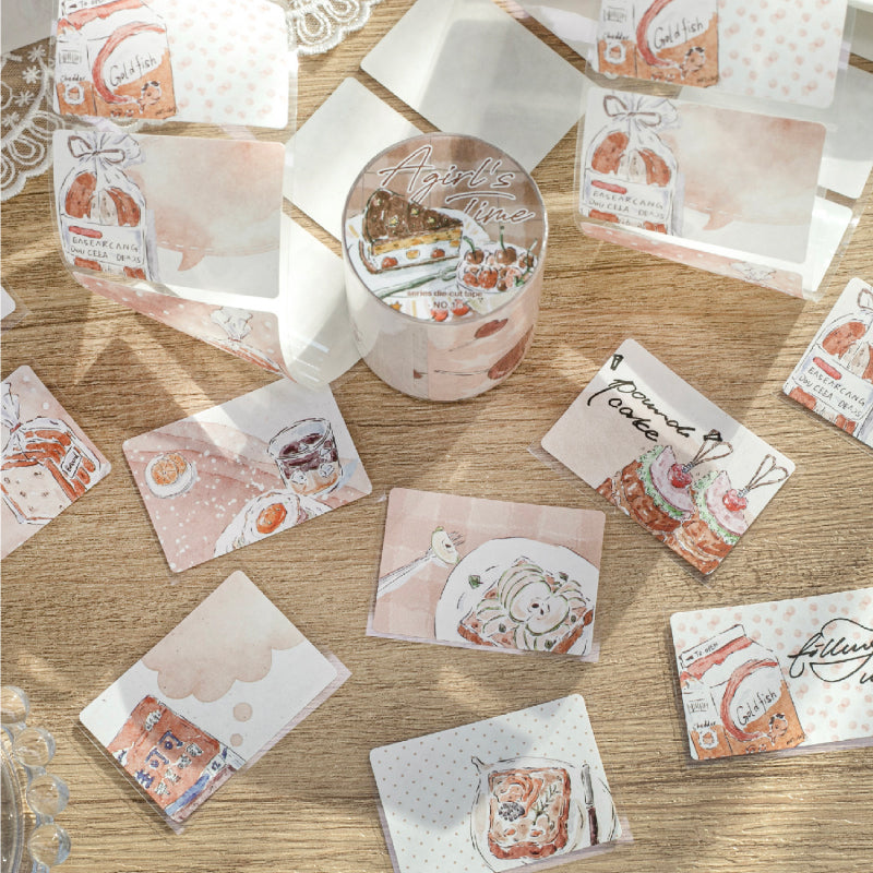 Young Girl Time Series Die Cutting White Kraft Paper Tape