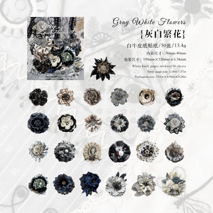 Handmade Beaded Flower Series Sticker
