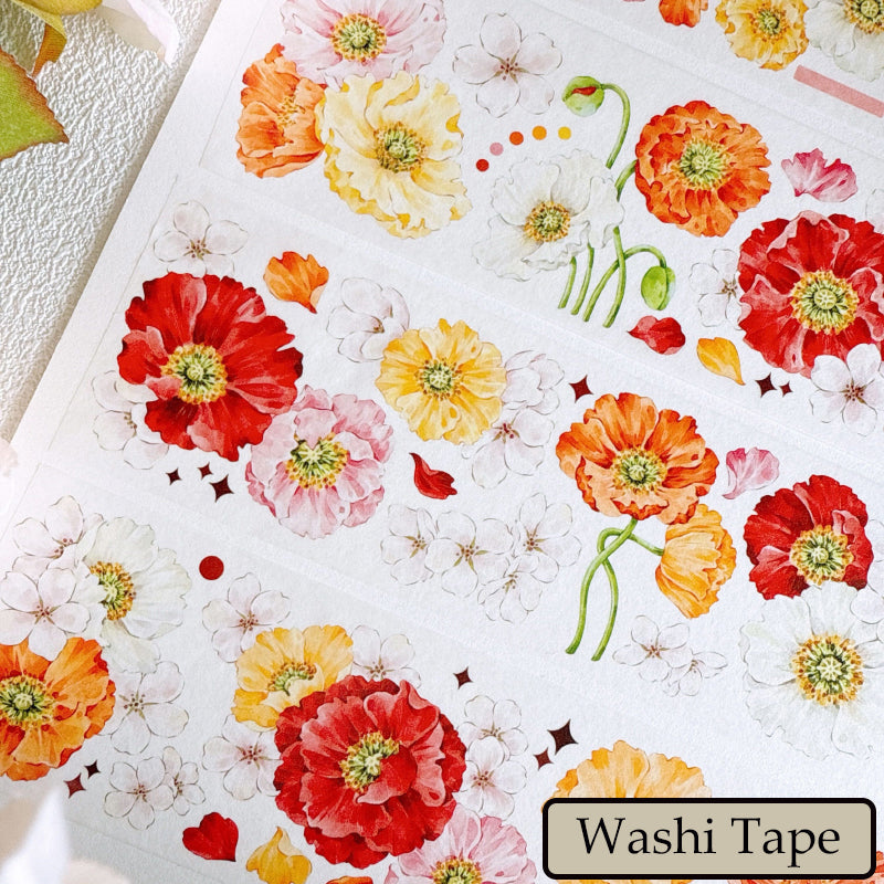 Whole Roll 6cm*5m Spring fills the garden Washi/PET Tape