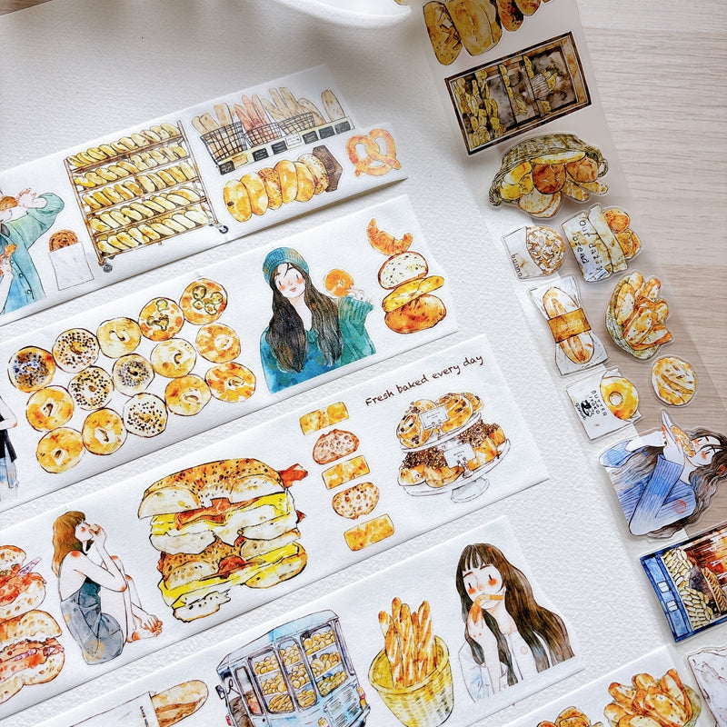 6cm*166cm Bread Girl Die Cutting Washi/PET/Fog PET Tape
