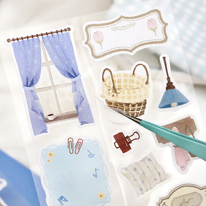 Idle Cottage Series Sticker featuring cottage designs for journaling, scrapbooking and collage