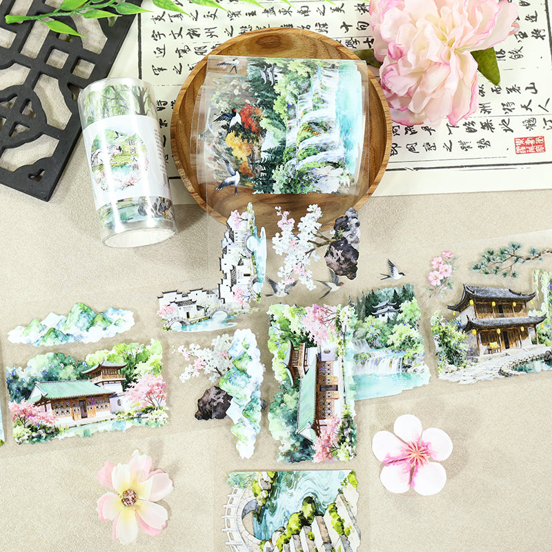Landscapes Come To Life Shell Light PET Tape featuring light designs for journaling, scrapbooking and collage