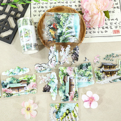 Landscapes Come To Life Shell Light PET Tape featuring light designs for journaling, scrapbooking and collage