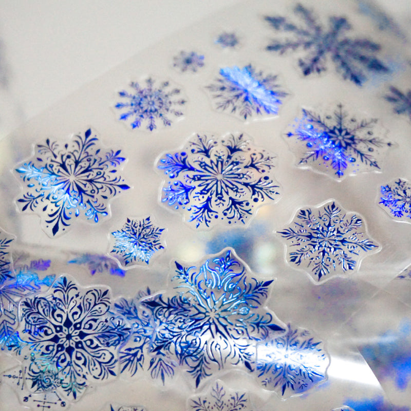 6cm*100cm Aurora Snowflake Die Cutting Shell Light PET Tape