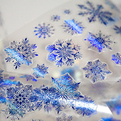 6cm*100cm Aurora Snowflake Die Cutting Shell Light PET Tape
