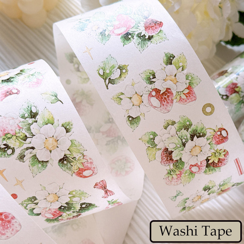 6cm*100cm Raspberry Flower Die Cutting Washi/PET Tape