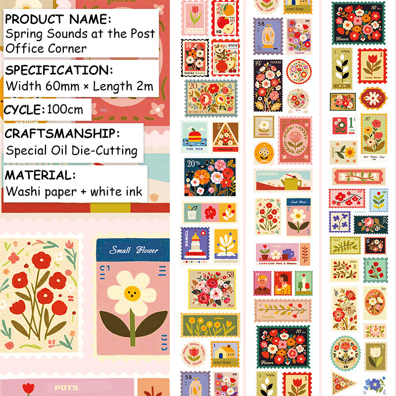 Spring Sounds Die Cutting Washi Tape featuring spring designs for journaling, scrapbooking and collage