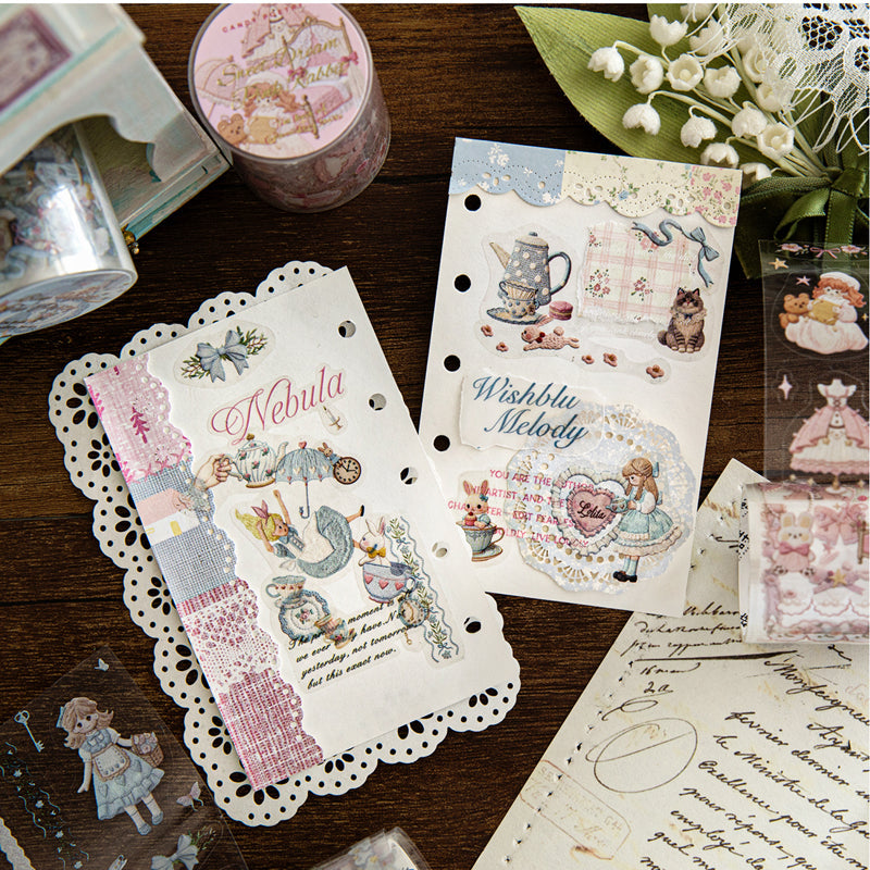 Embroidery Book Series Die Cutting PET Tape featuring book designs for journaling, scrapbooking and collage