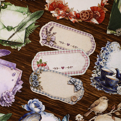 Flower Note Series Sticker featuring flower designs for journaling, scrapbooking and collage
