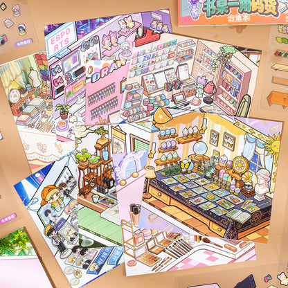 Corner Of Desk Series 3D Sticker Book featuring book designs for journaling, scrapbooking and collage