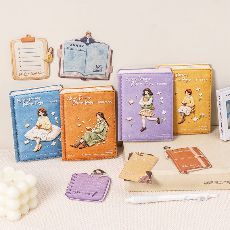 Dream Weaving Between Books Series Sticker featuring dream, and book designs for journaling, scrapbooking and collage
