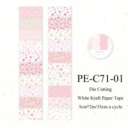 Flower letter series Die Cutting White Kraft Paper Tape