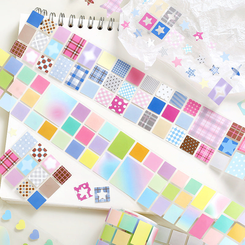 Colorful Classification Series Die Cutting Self-adhesive Tape featuring cat, and color designs for journaling, scrapbooking and collage