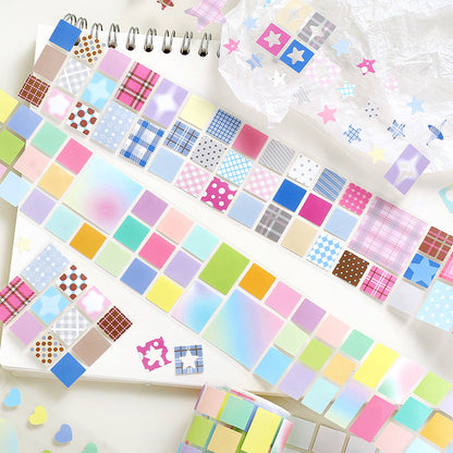 Colorful Classification Series Die Cutting Self-adhesive Tape featuring cat, and color designs for journaling, scrapbooking and collage