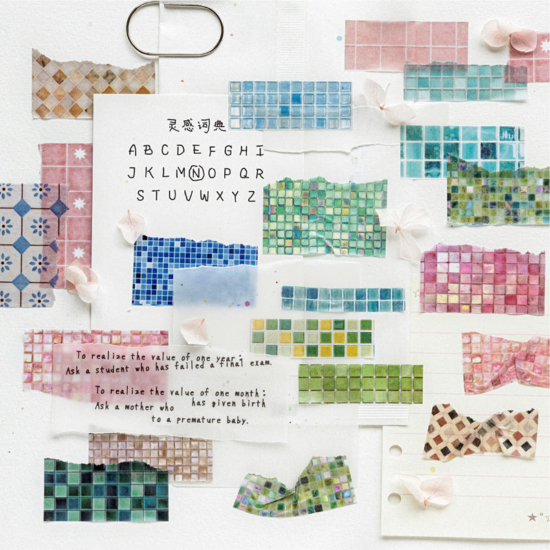 Lijiu Color Brick Series Washi Tape featuring color designs for journaling, scrapbooking and collage