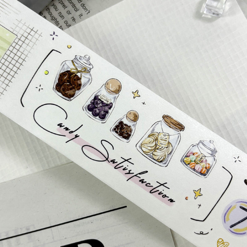 4.5cm*250cm Sweet Words Die Cutting Washi/PET/Fog PET Tape featuring sweet designs for journaling, scrapbooking and collage