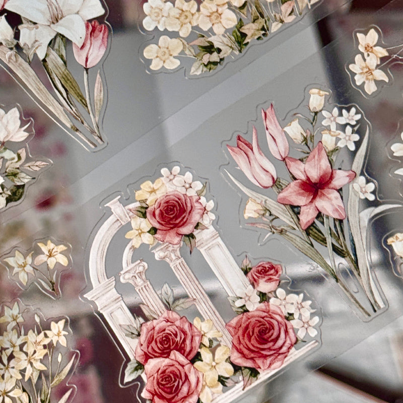 6cm*120cm Flower Pavilion Die Cutting Washi/PET Tape