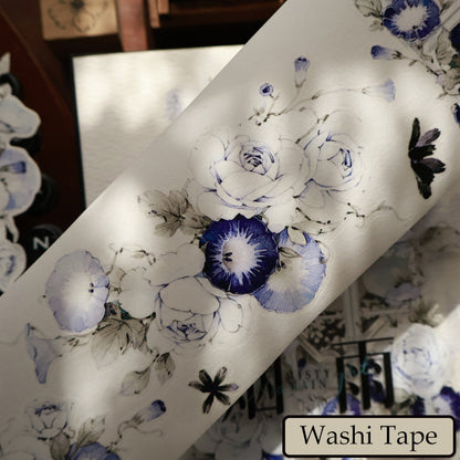 Blue Window flowers Die-Cutting Washi Tape - Sample 120cm