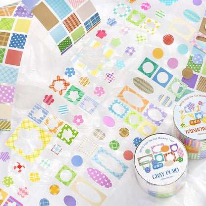 Colorful Classification Series Die Cutting Self-adhesive Tape featuring cat, and color designs for journaling, scrapbooking and collage