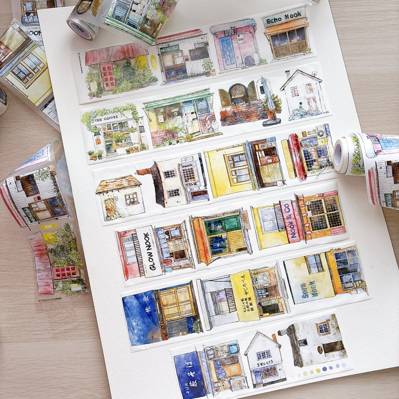 7cm*166cm Little House Die Cutting Washi/PET/Fog PET Tape